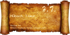 Hübsch Timur névjegykártya