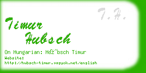timur hubsch business card